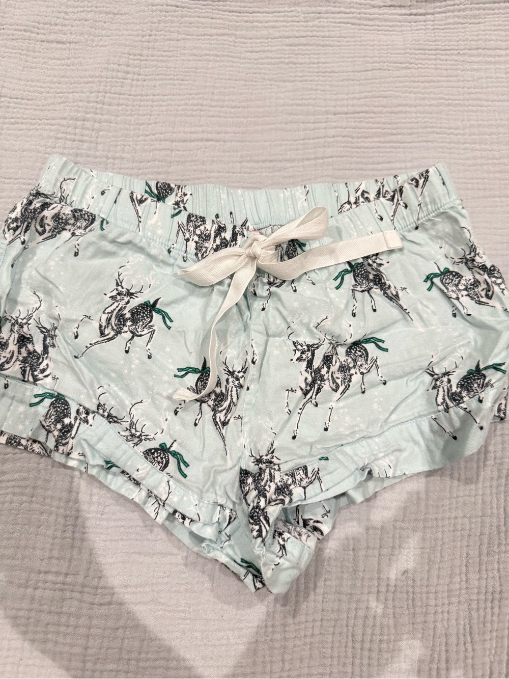 Victoria's Secret Light Mint Deer-Print Athletic Shorts